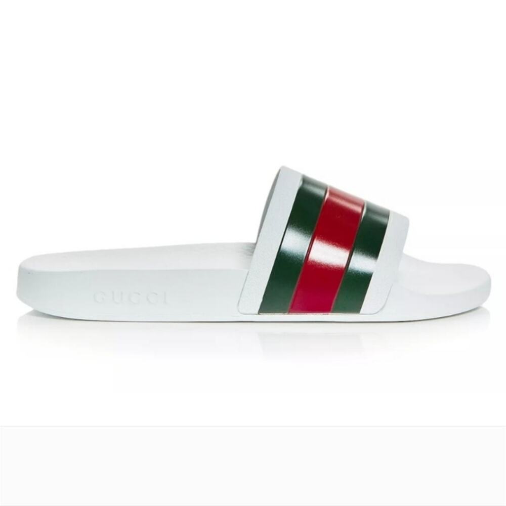 NWT$400 GUCCI Signature Pursuit 72 Stripe Slip-on Slide Sandals Sz 10G (10.5-11) - Picture 5 of 16